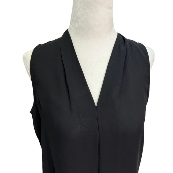 Vince Camuto Black Shirred High/Low V-Neck Tank Size XS - Picture 7 of 11